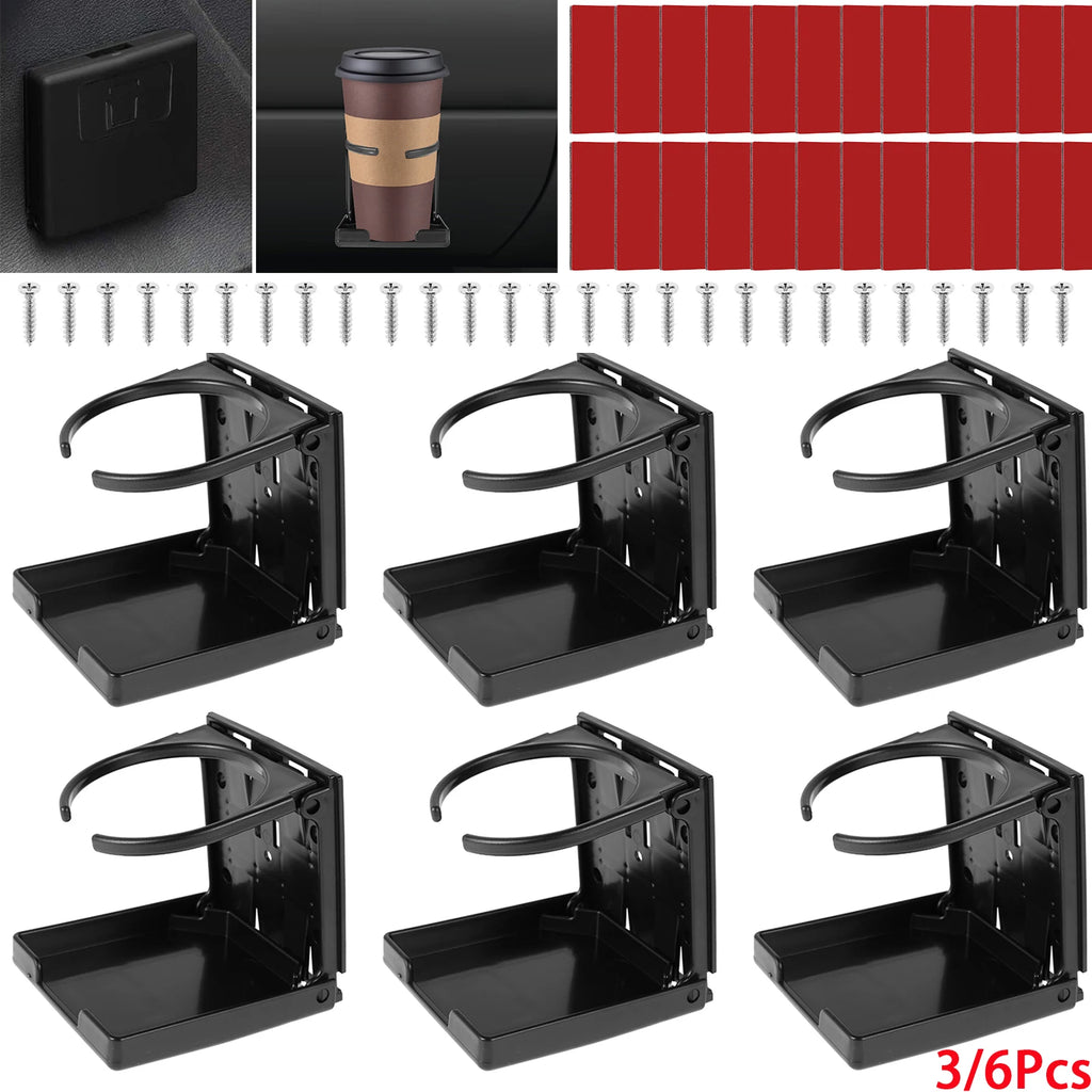 3Pcs Car Drink Cup Bottle Holder Auto Drink Rack Stand for Water Bottles Ashtray Adjustable Folding Car Coffee Cup Holder