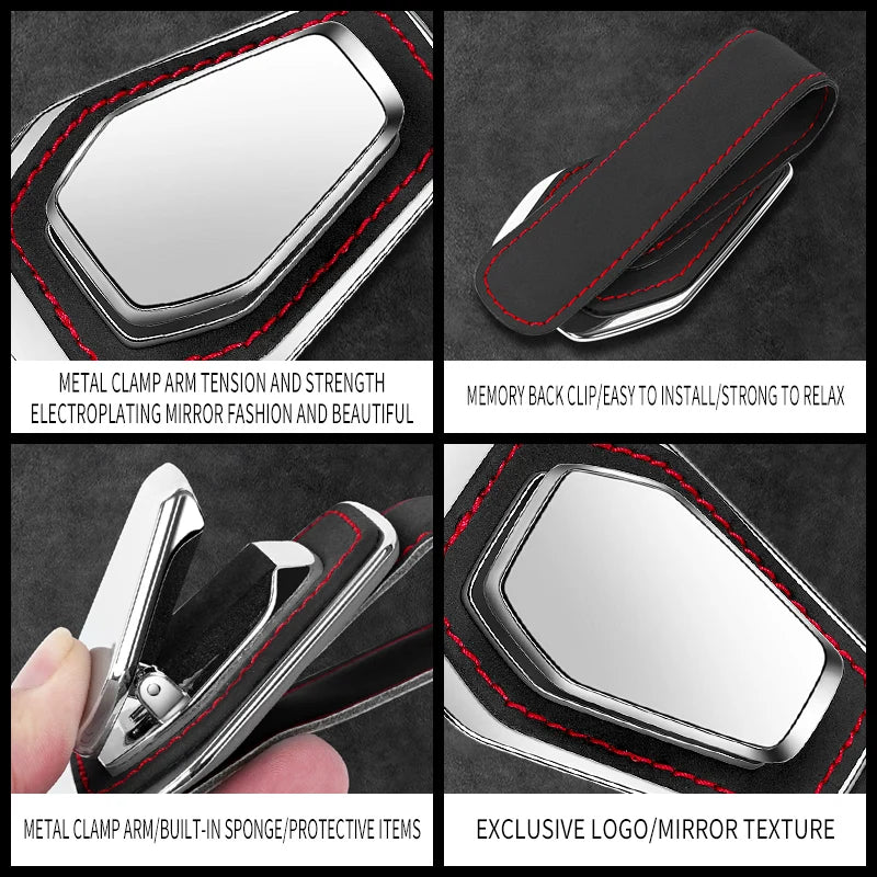 Universal Car Sun Visor Eyeglasses Holder Suede Leather Multifunctional Glasses Clip Auto Interior Organizer Storage Accessories