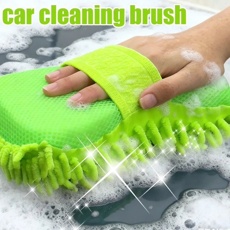 High Density Car Cleaning Sponge Coral Fleece Chenille Block High Absorbency Scratch-Free Auto Styling Detailing Wash Mitt Tool