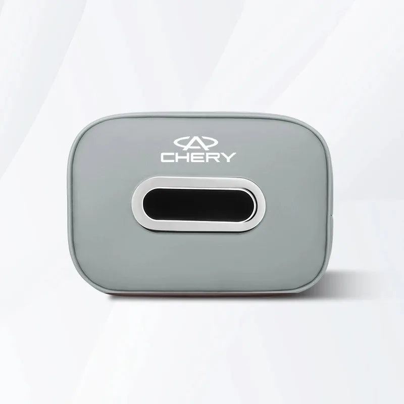 Leather Car Tissue Box For CHERY PU Leather Hanging Tissue Bag Sun Visor/Seat Back/Armrest Mounted Paper Towel Storage For CHERY