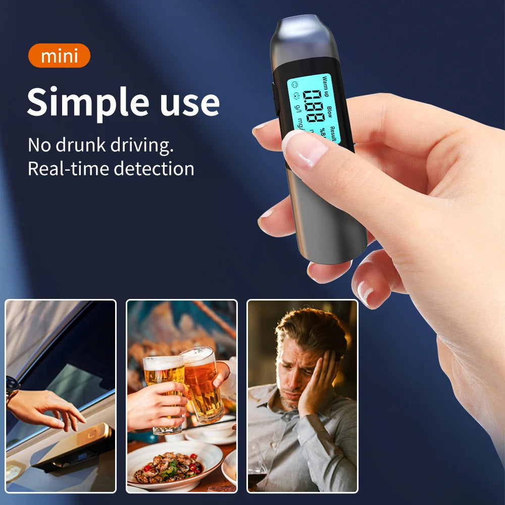 Portable Alcohol Breathalyzer Non-Contact Alcohol Tester LED Display Breath Alcohol Detector Drunk Driving Testing Tool