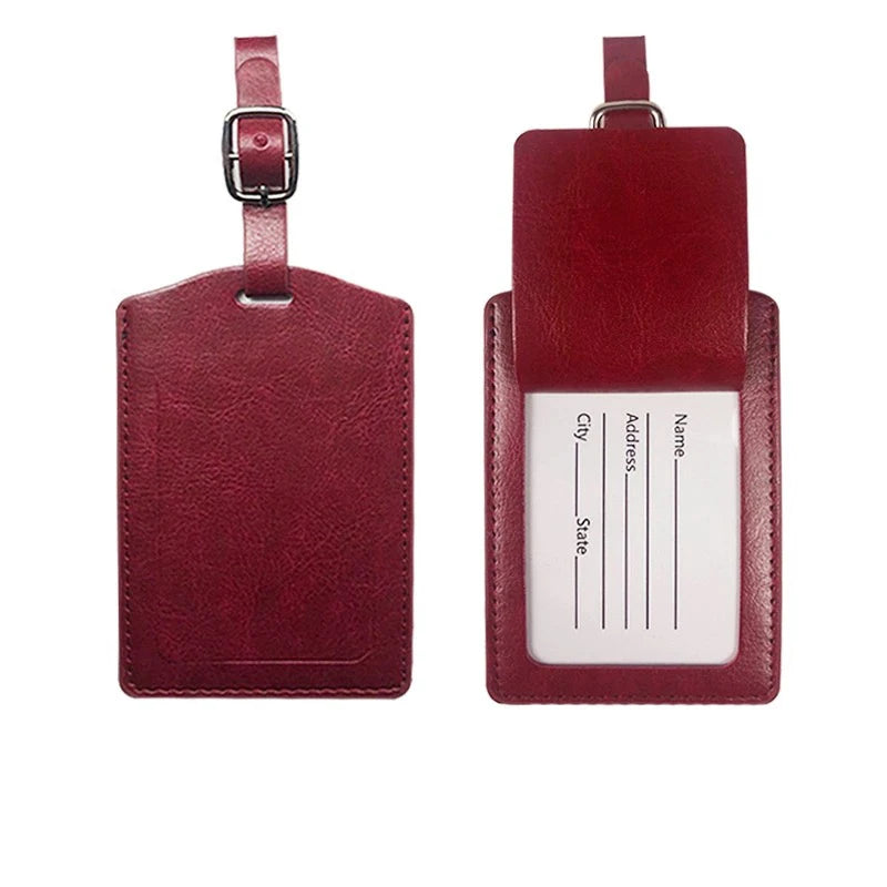 Customized Initials Baggage Tag Travel Business Luggage Tag Thickened Pu Leather Boarding Pass Flap Suitcase Tag Wedding Gift