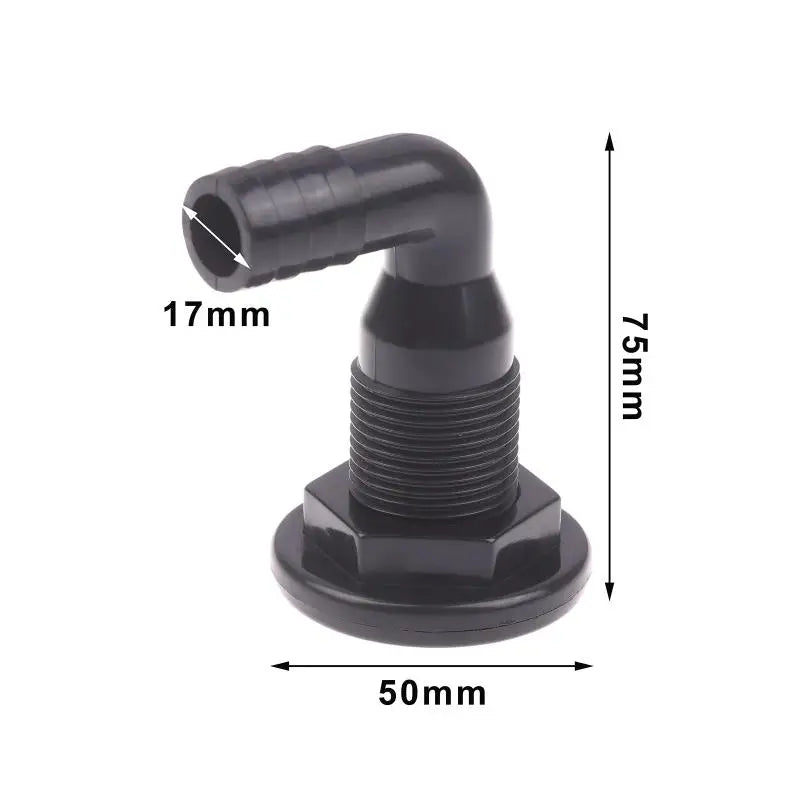 (HB05)90 Degree Marine Drainage Outlet Yacht Bilge Drainage Outlet Deck Drain Hose Pipe Elbow Bilge Pump Drain Thru Hull Fitting
