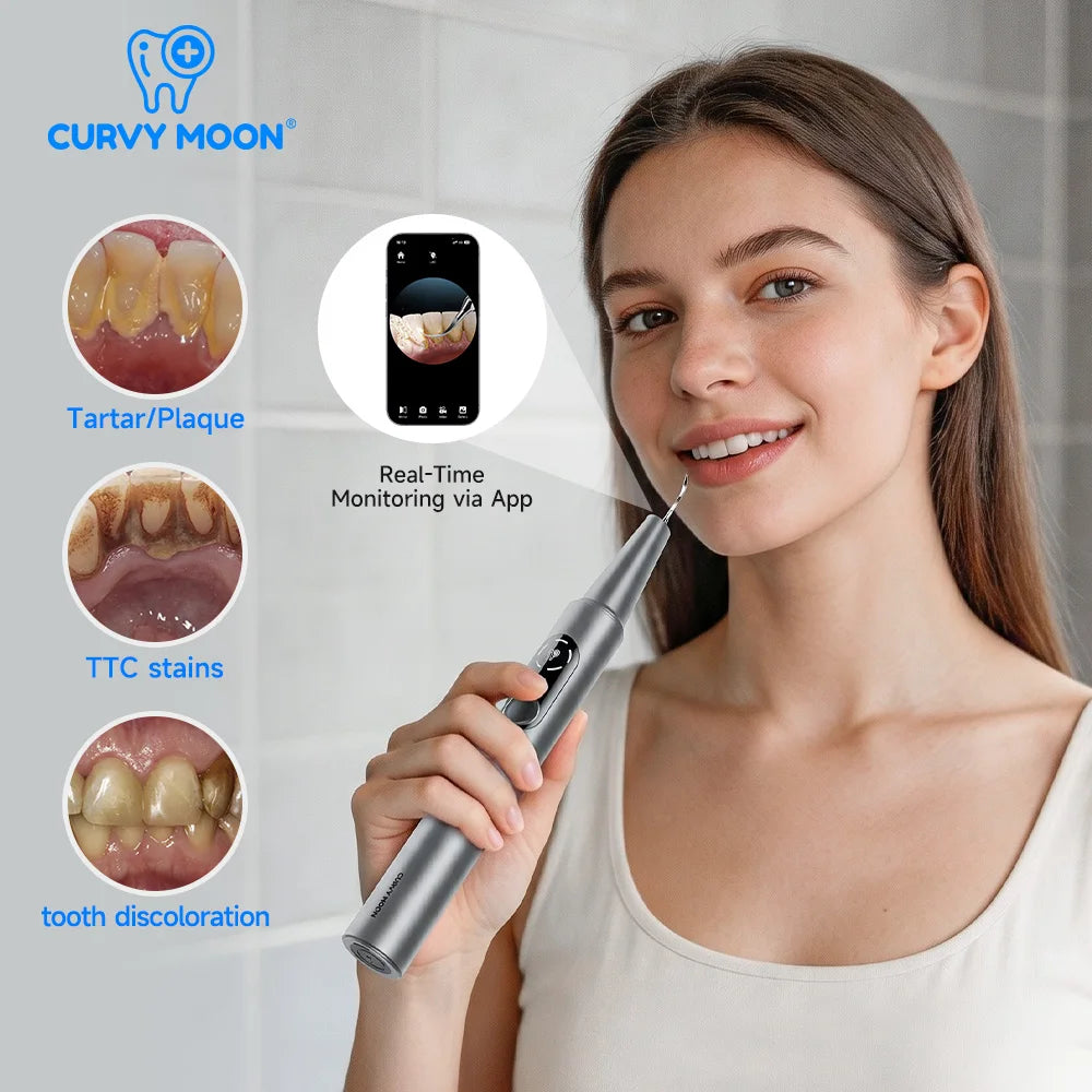 Visible Electric Teeth Whitening Devices Ultrasonic Tooth Cleaner 500MP 100° Wide-angle Camera Plaque Tartar Calculus Remover