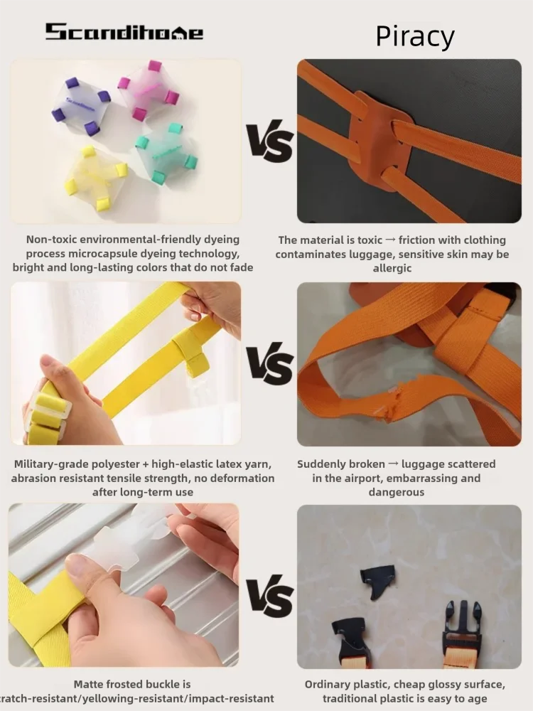 SCANDIHOME Travel  Luggage Strap Adjustable Suitcase Belts Crossed Luggage Suitcase Packing Buckle Elastic Strap Protect Tie