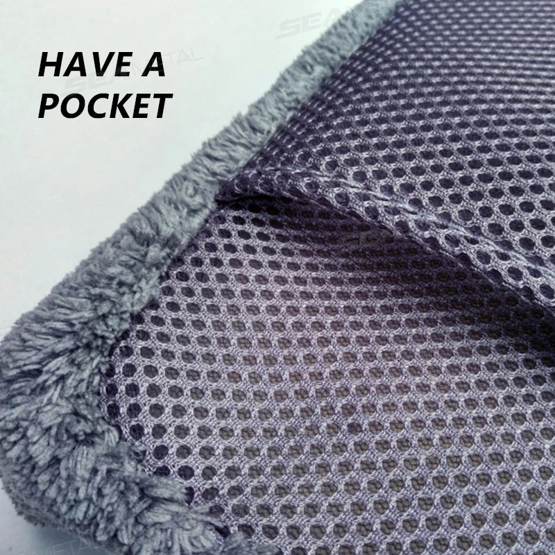 SEAMETAL Double Side Microfiber Mesh Scrubbing Sponge Strong Water Absorption Car Cleaning Sponge Block Auto Detailing Tools