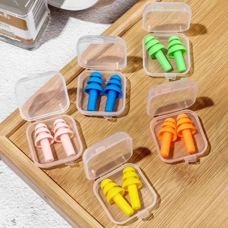 4/8pcs, Peaceful Sleep & Focus: Reusable Silicone Ear Plugs - Comfort-Fit for Swimming, Learning & Noise-Cancelling