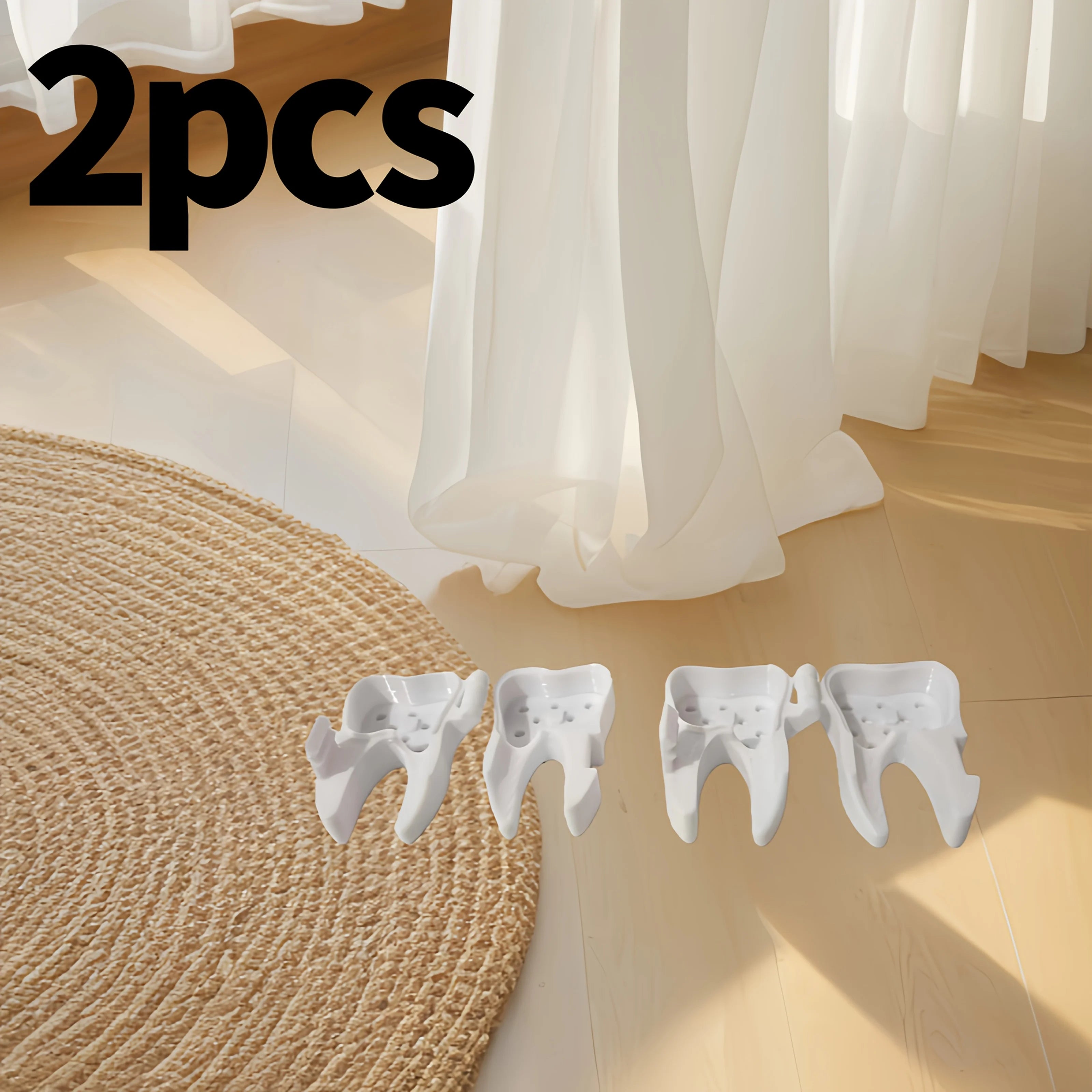 2Pcs 3D Printed Tooth Shaped Protective Cover For Oral B Toothbrush Head Portable Travel Case Dust Proof Fun Design Accessory