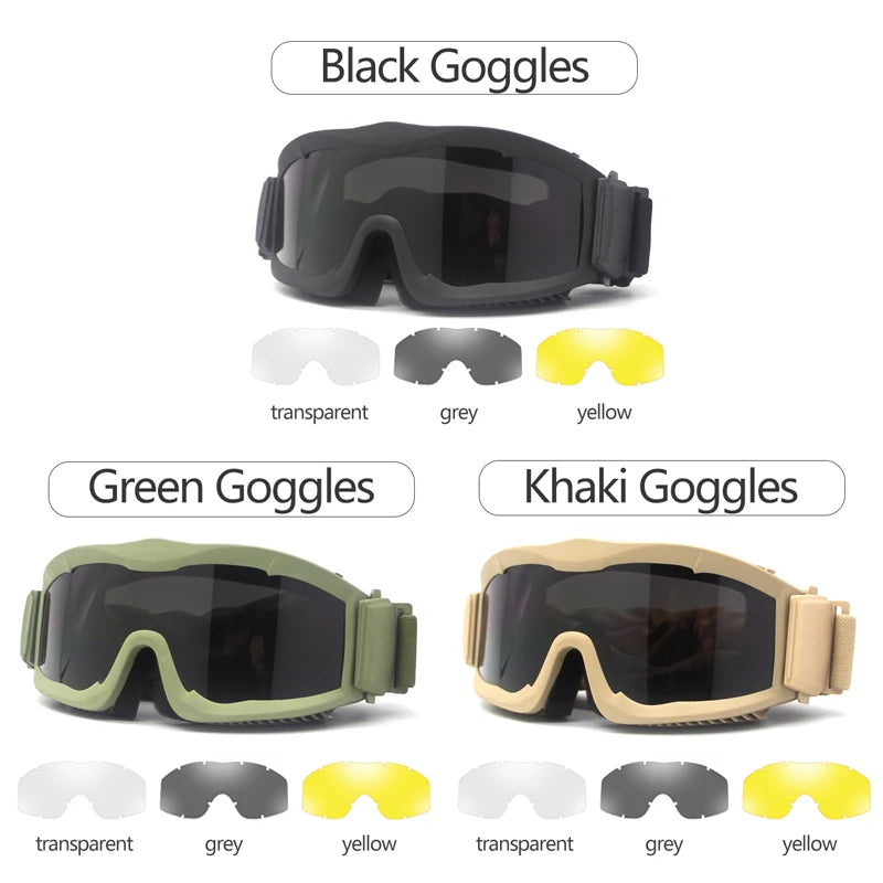 2024 New Upgrade 3mm Tactical Goggles Combat Explosion-proof Glasses Outdoor Hunting Paintball Eyewear