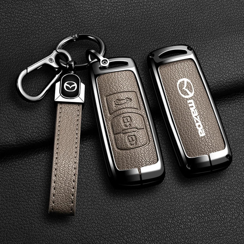 Zinc Alloy Car Key Holder for Mazda Axela Atenza 3 2 6 CX3 CX5 CX30 CX8 CX9 MX5 RX7 RX8 SKYACTIV Remote Protector Car Key Cover