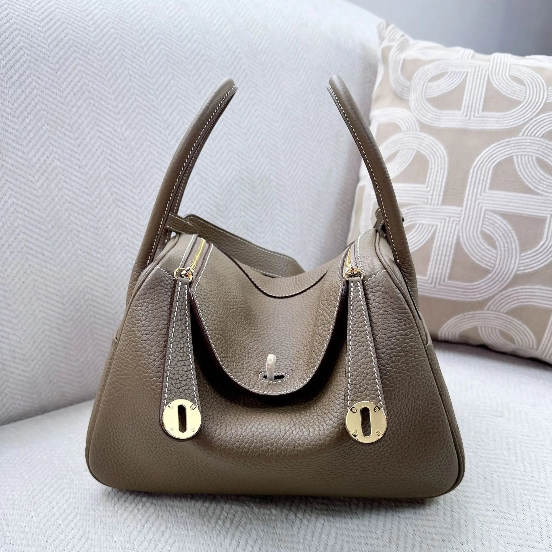 Genuine Leather Lindy Bag For Women TOGO Top Layer Cowhide Handbag Luxury Shoulder Tote Bag Commute