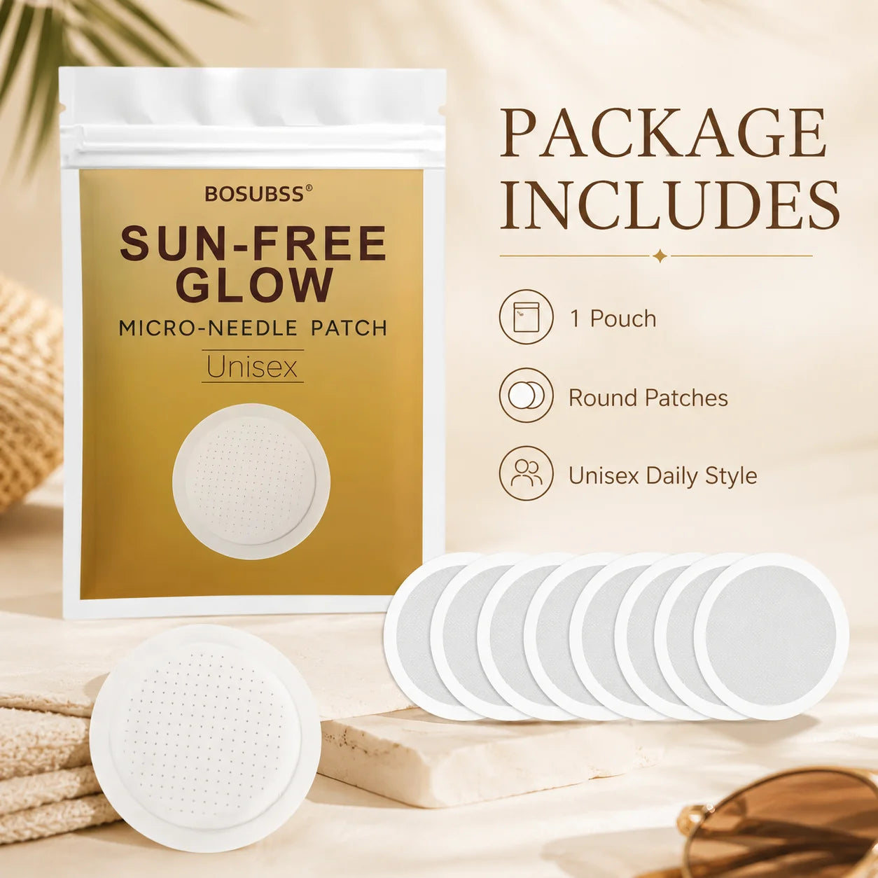 Tanning Care Patches for Summer Daily Outdoor Beach Use, Help Achieve Natural Bronze Skin