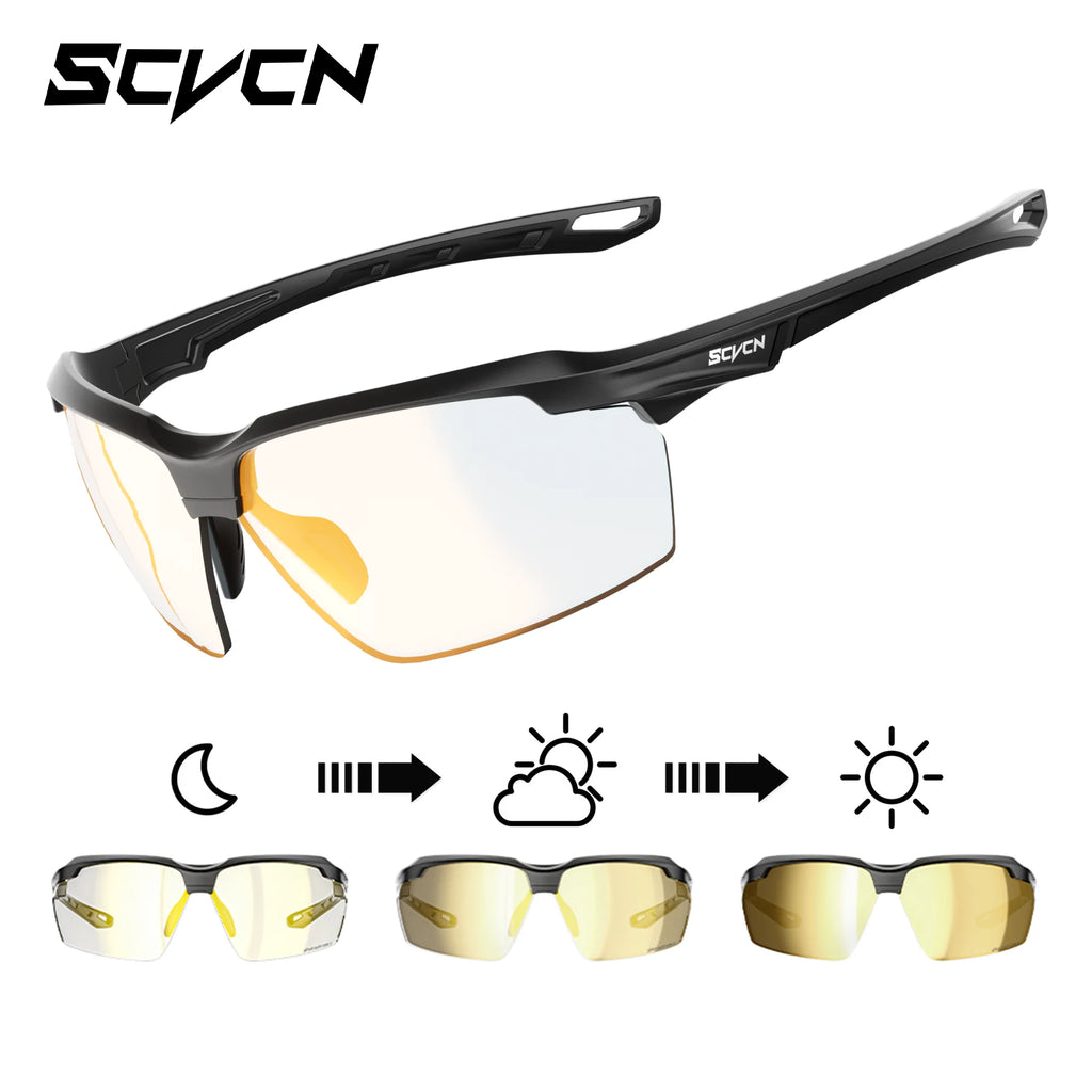 SCVCN Color Photochromic Cycling Glasses Explosion Proof Hunting CS War Game Eyewear Fashion Outdoor Airsoft Shooting Glasses