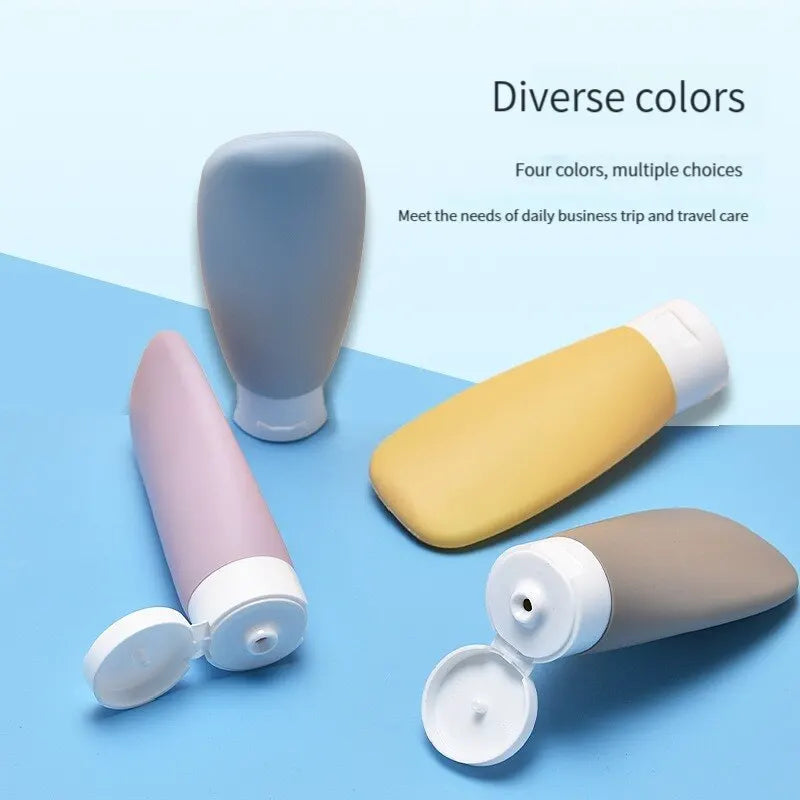 60ML Travel Bottles & Containers Small Mini Empty Plastic Squeeze Bottles for Travel Toiletries Shampoo with Storage Bag
