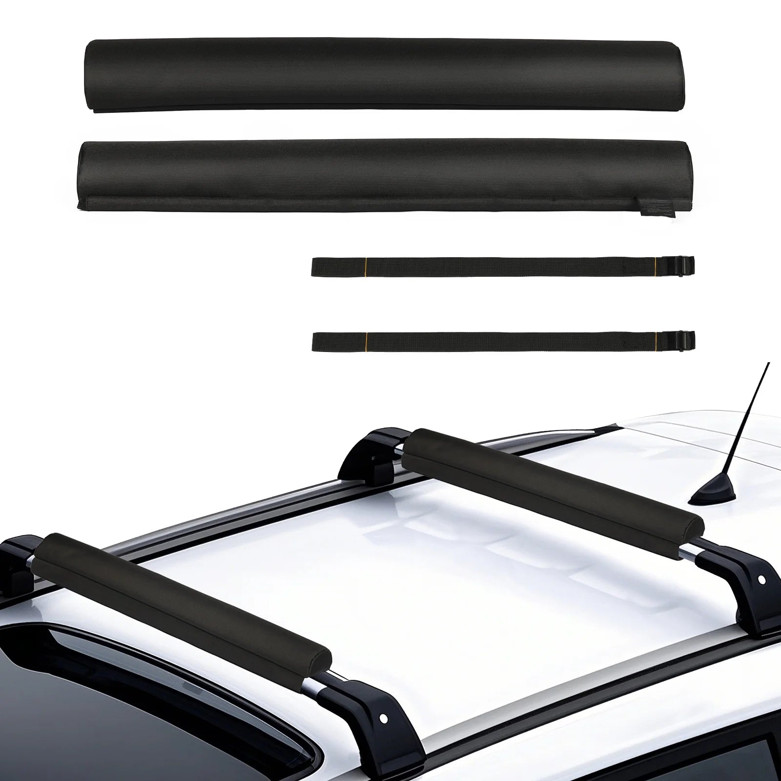 SucceBuy Soft Roof Rack Pads, 28" Universal Car Roof Rack Pads for Various Crossbars Luggage Kayak Carrier SUP Canoe Snowboard