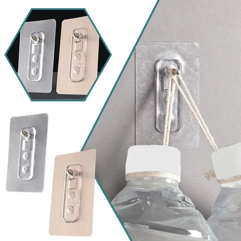 10PCS Non Punched Self-adhesive Screw Sticker Adhesive Strong Non Nail Wall Frame Fixing Screw Hook Storage Rack Fixing