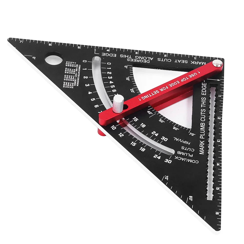 1PC 7-inch Adjustable Triangular Mountain Ruler Marking Ruler Aluminum Alloy Angle Ruler Woodworking Measurement Auxiliary Tool