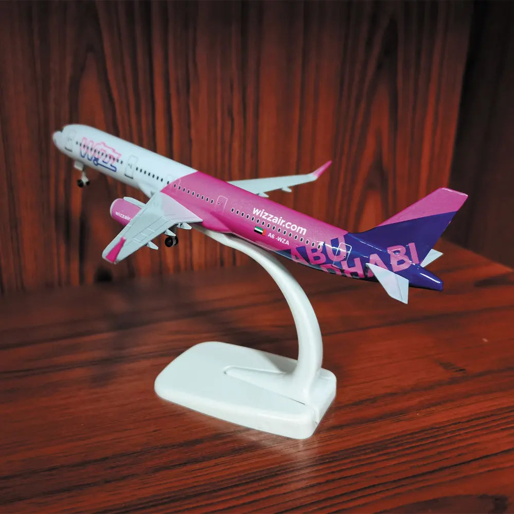 Display 20cm 1/200 Scale WIZZ AIR A321 NEO Aircraft Alloy Toy Model with Base Static Plane Decoration Gifts Collection