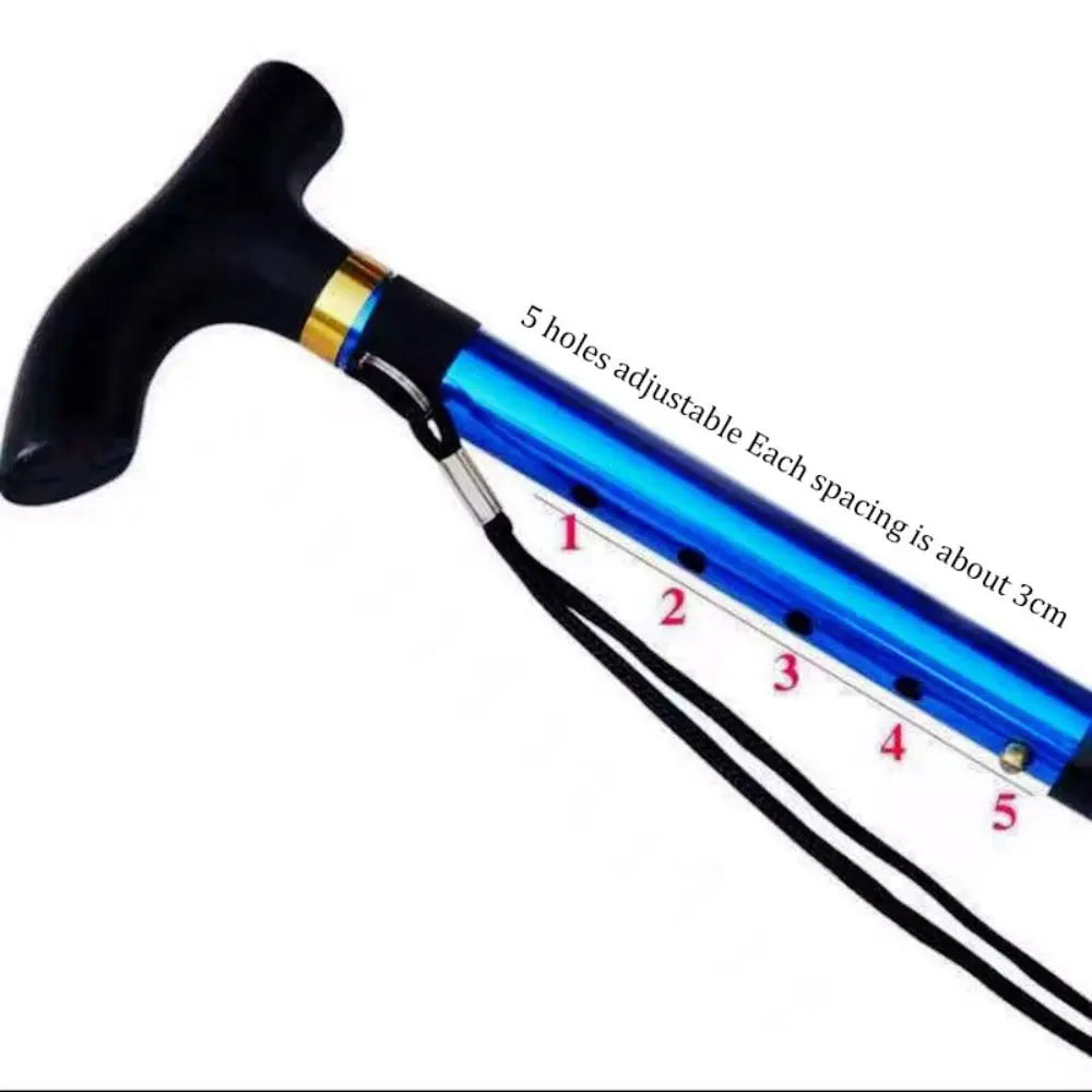 Lightweight Telescopic Trekking Stick Strengthen 5-Section Crutches Adjustable Portable Folding Canes for Adults Elderly People