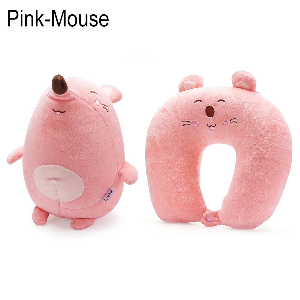 Cute Bedding Changable Cartoon Multifunctional U Shaped Travel Pillow Penguin Whale Protection Neck Fluffy Pillows
