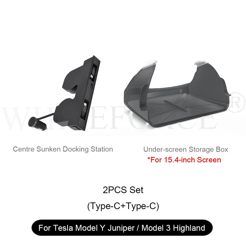 For Tesla Model Y Juniper Fast Charger USB Shunt Docking Station for Model 3 Highland Sunken Adapter Powered Splitter Extension