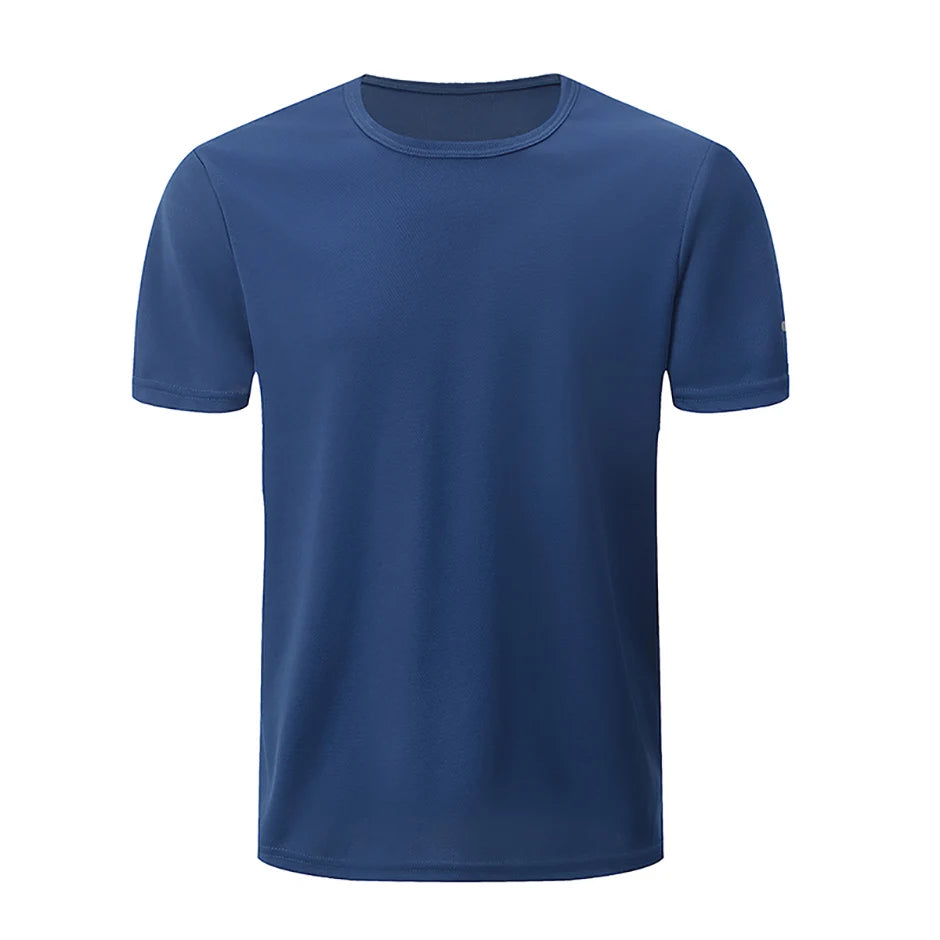 Men's Solid Color Short Sleeved SpringSummer Quick Drying Breathable Sports And Fitness Comfortable Plus Size Top Casual T-Shirt