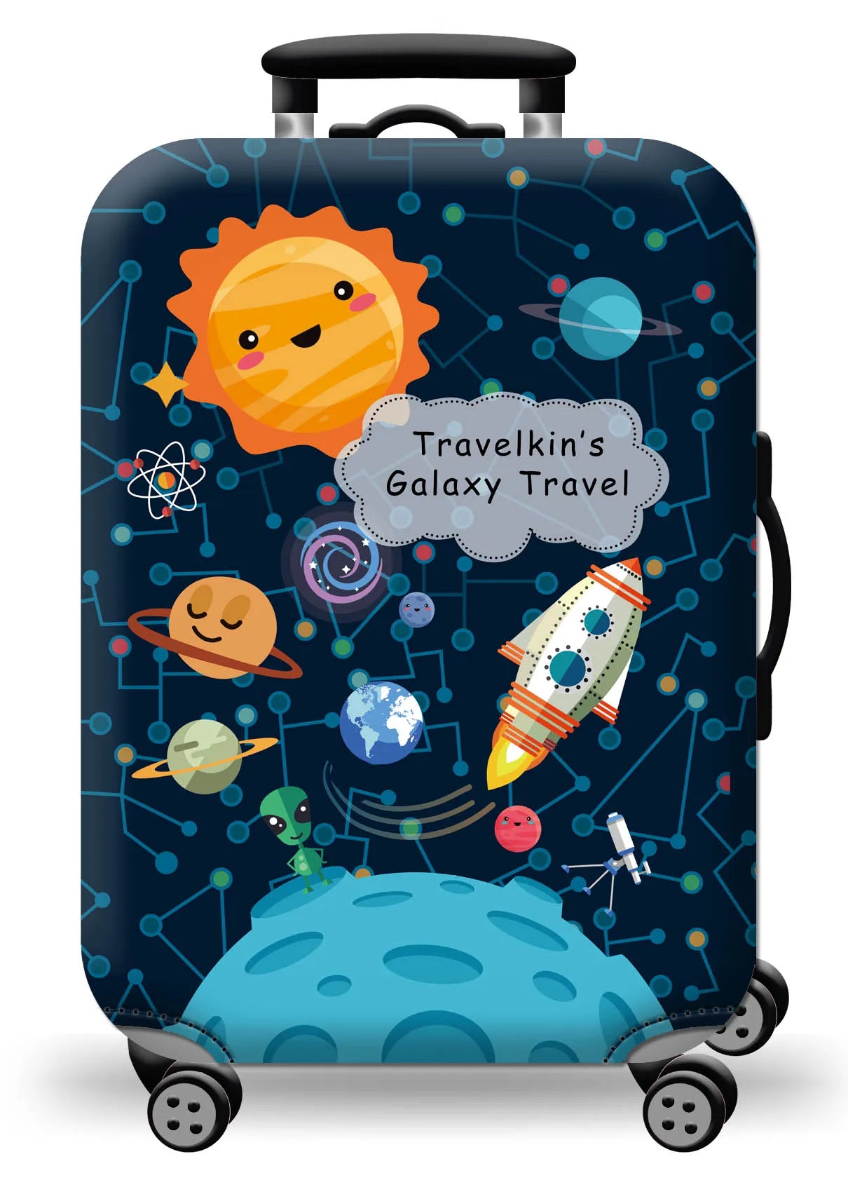 Thick Elastic Universe Luggage Protective Cover Zipper Suit For 18-32 inch Bag Suitcase Covers Trolley Cover Travel Accessories