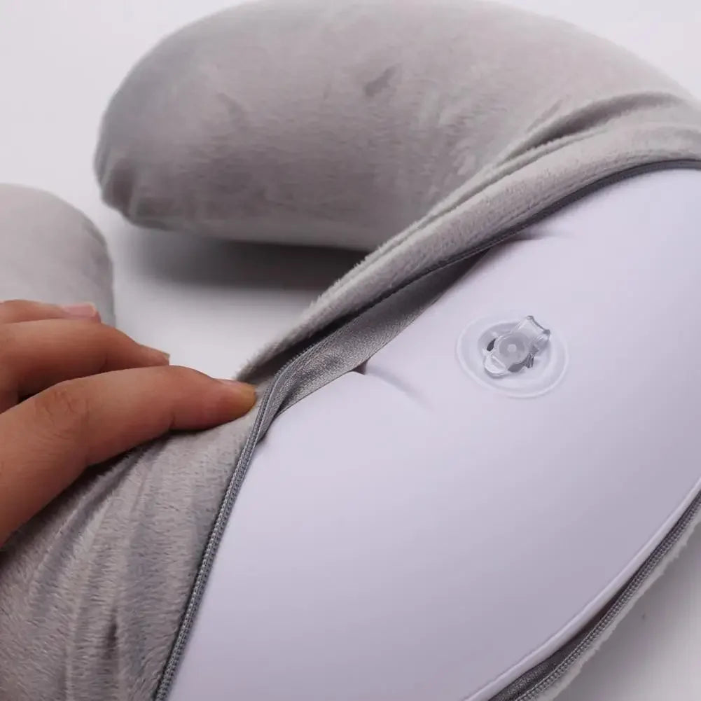 U-shaped Neck Pillow Inflatable Memory Foam for Fatigue Relief Ideal Travel Flight Headrest Comfortable Sleep Support Cushion
