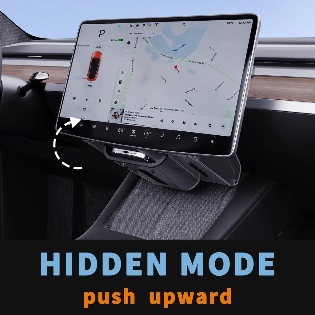 Hidden Design Under Screen Storage Organizer Compatible with Telsa Model 3 Model Y 2024-2017 | Not fit 2024 Model 3 (Highland)