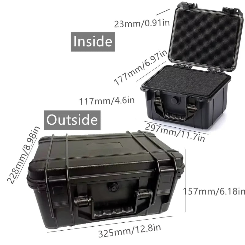 Waterproof Hard Toolbox Portable Plastic Suitcase Tools Impact Resistant Precision Equipment Tool Box  with Sponge Storage Box
