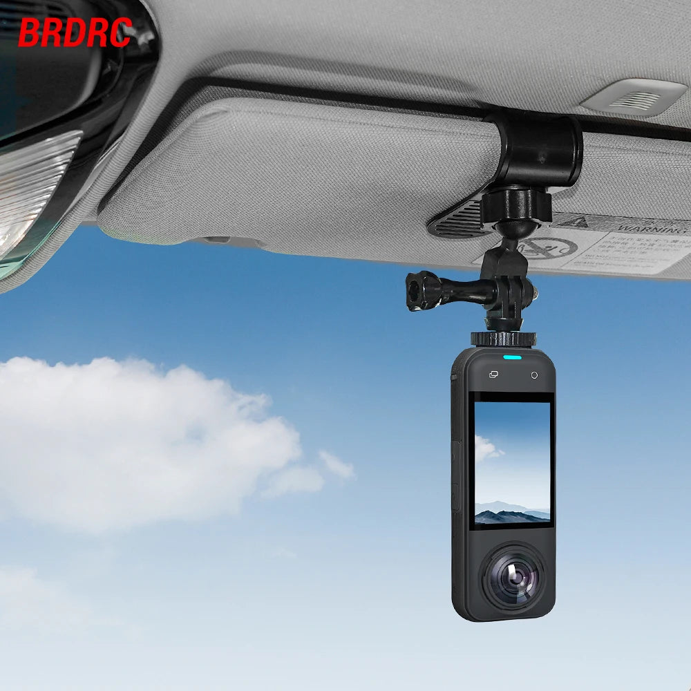 BRDRC Car Sun Visor Mount for DJI Pocket 4 3/Insta360 X5/Ace Pro 2/GoPro Hero/Action 5 Pro Camera Smartphone Accessories