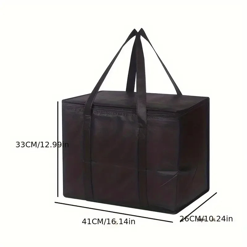 1pc Large Capacity Tote Cooler Grocery Bags, Foldable Storage Bag Thermal Insulation Picnic Bags Waterproof Lunch Delivery Box