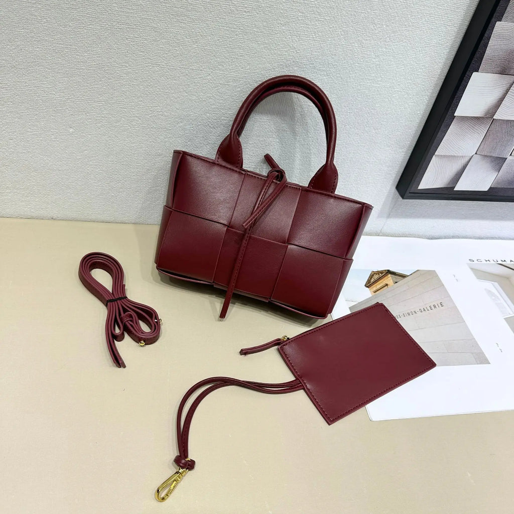Women Luxury Messenger Purse Shopper Solid Color Commuter Bag Elegant Leather Diaper Bag Large Capacity In Vogue Style