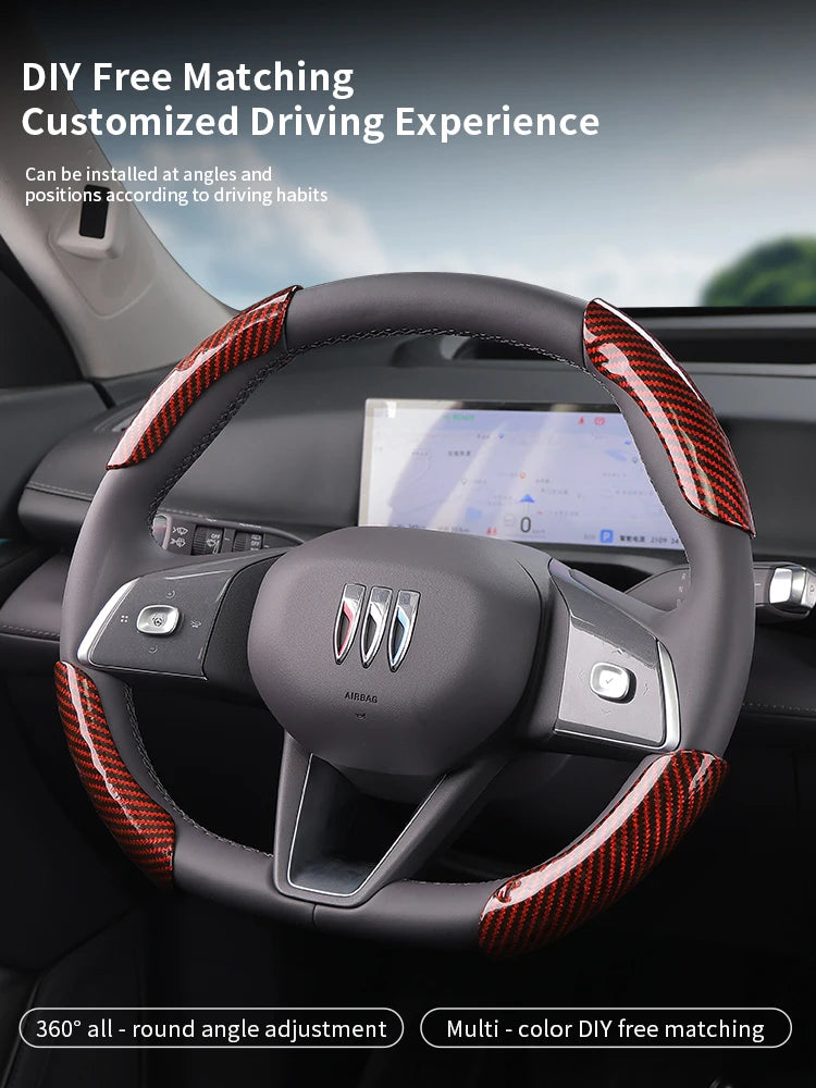 Car carbon fiber pattern steering wheel cover four-season universal non-slip ultra-thin wear-resistant card handle cover