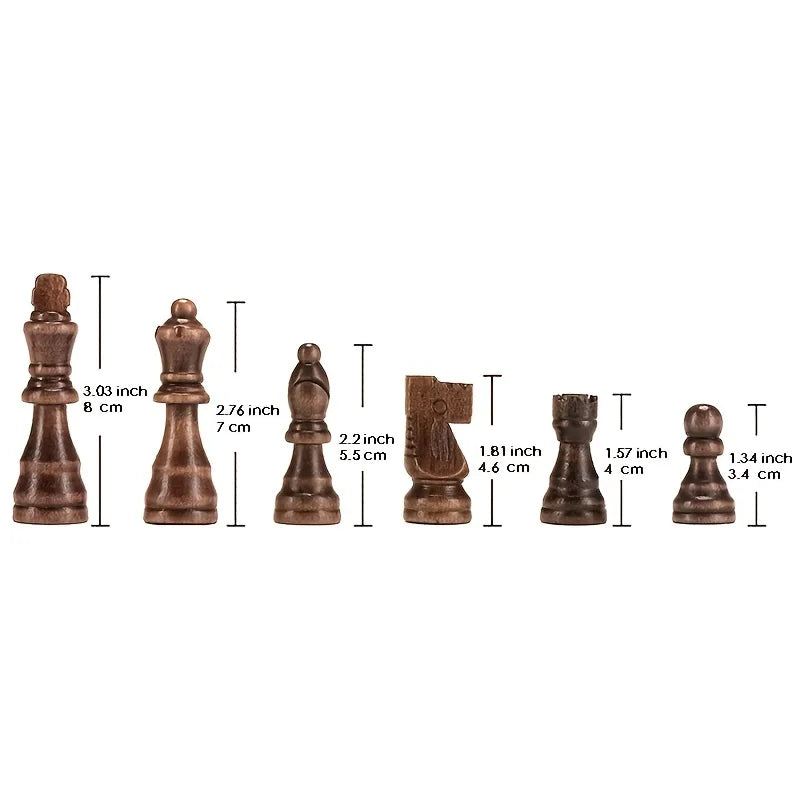 32pcs Wooden Chess Pieces Complete Chessmen wood Chess Set Chess Piece Accessories