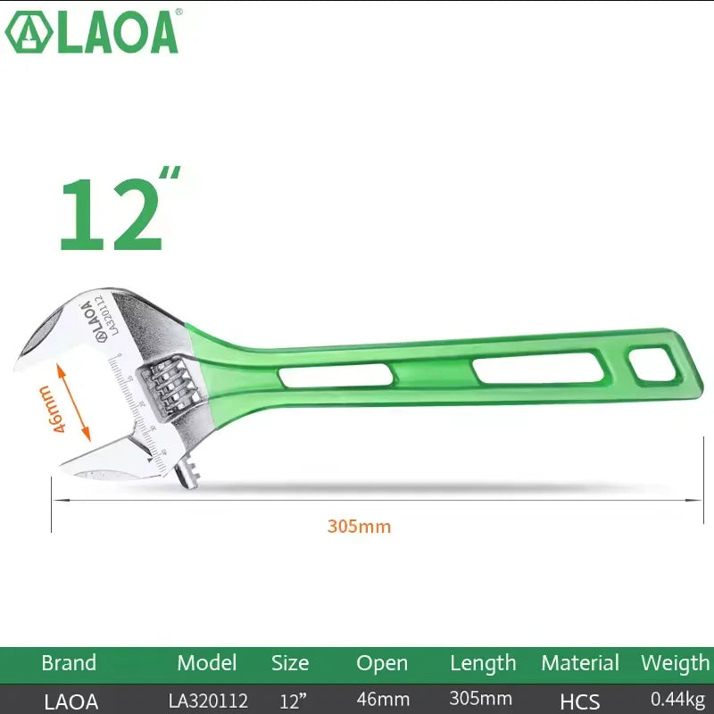 LAOA Short Handle Wrench Adjustable Long Handle Lightweight Large Opening Wrench 6' 8' 10' 12' Repair Tool  Large Open