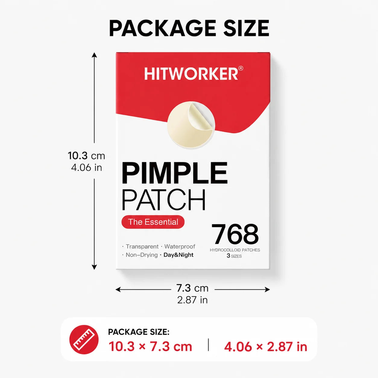 768PCS Pimple Cover Patches, Clear-Look Hydrocolloid Beauty Patches For Day And Night Use, Easy Peel Spot Cover