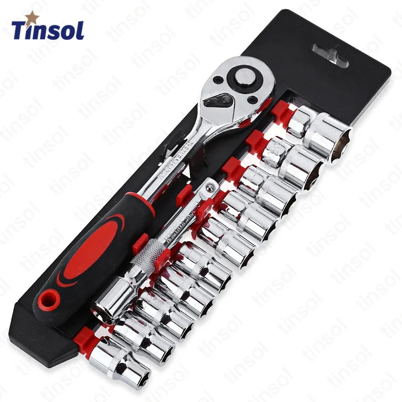 1/4 3/8 1/2 inch Socket Wrench Set Extension Rod Multi-function Ratchet Spanner Set for Car Motorcycle Repair Hand Tool Set Case