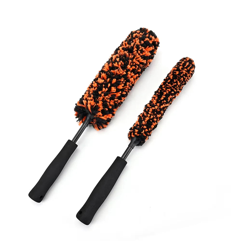 Car Wheel Cleaning Brush, Microfiber Bendable Wheel Detailing Brush,Soft No-Scratch Car Wheel Rim Cleaner Brush for All Wheel