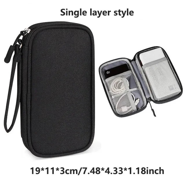 Multi-layer Digital Accessory Storage Bag Dust Proof Power Supply Hard Disk Protective Cover Power Bank Data Cable Storage Bag