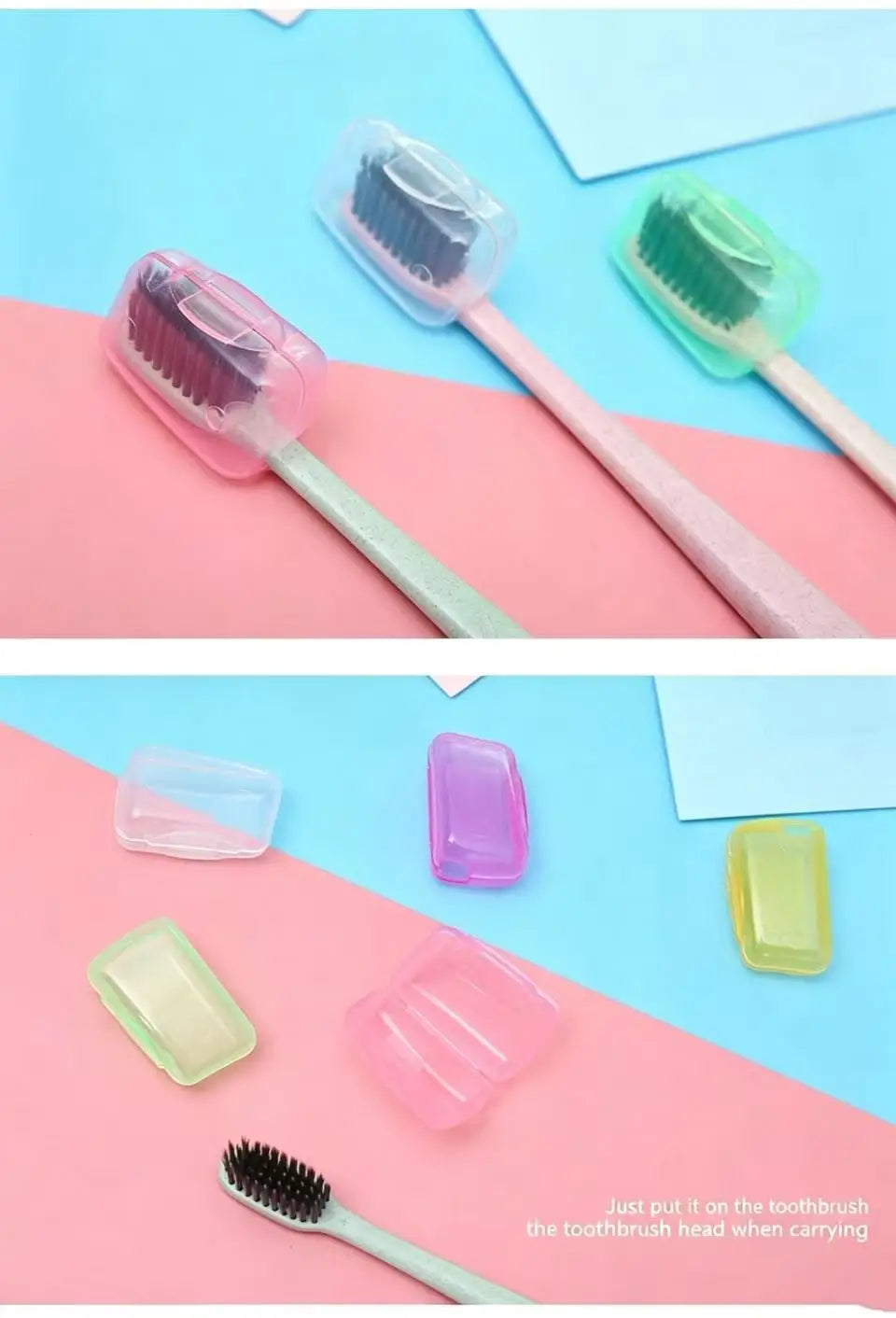 5pcs Portable Toothbrush Head Cover Travel Dustproof Protector Cap for Outdoor Camping Business Trip Bathroom Accessories