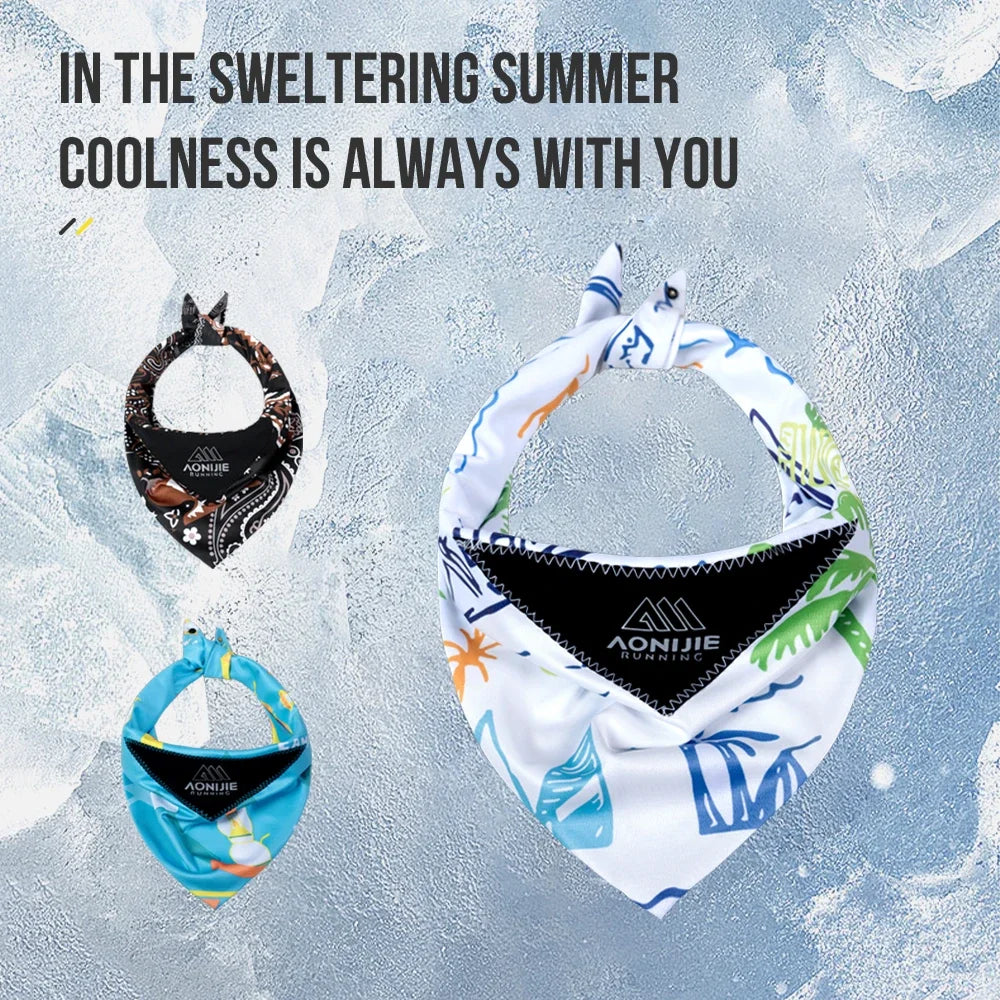 AONIJIE E4427 Upgraded Version Sports Ice Towel Neck Protection Sunscreen Triangle Scarf Sweat Absorption Breathable for Running