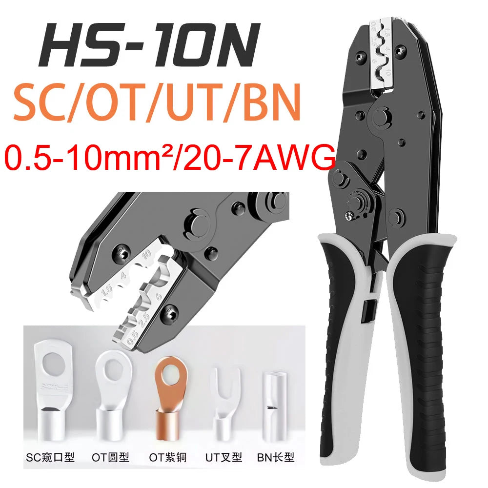 Hs-35wf 10 15 25 35mm 7-2awg Mini Crimp Pliers Multi Hand Tools Large Size Tube Bootlace Terminals Crimping Alicate 9 Inch
