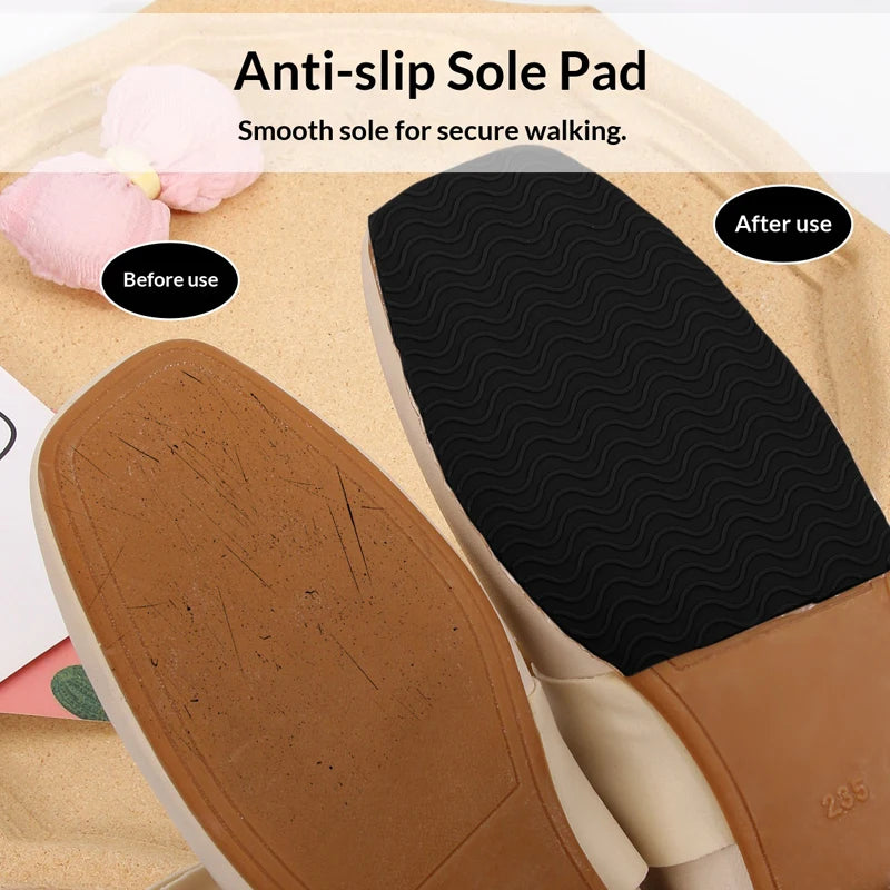 2Pcs High Heels Flat Shoes Sole Protector Stickers Non-slip Wear-resistant Forefoot Pad Sole Repair Products Self-adhesive New
