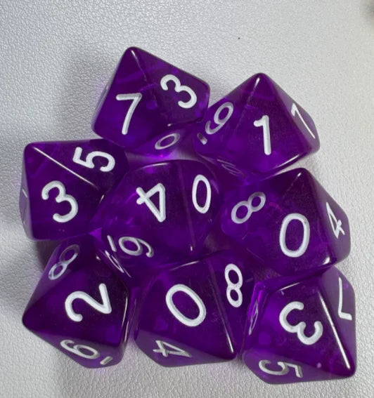 7 Pieces/set of 10-sided Number Dice 1-10 Fun and Educational Board Game Multi-color Set