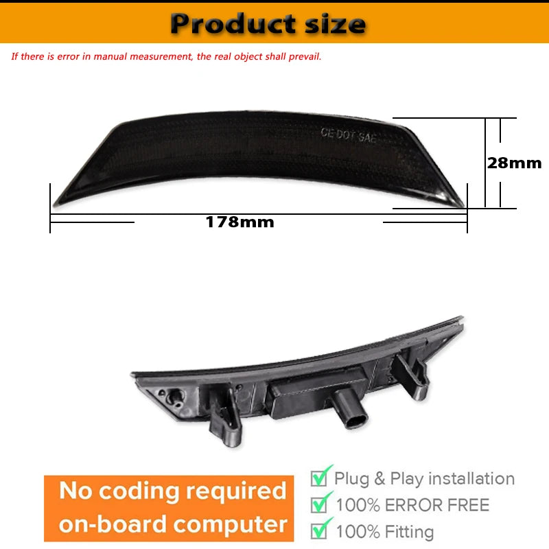 iJDM Amber Yellow 12V Front Side Marker LED Lights For 2021-2022 Chevy Trailblazer Front Bumper Turn Signal Lamp,White