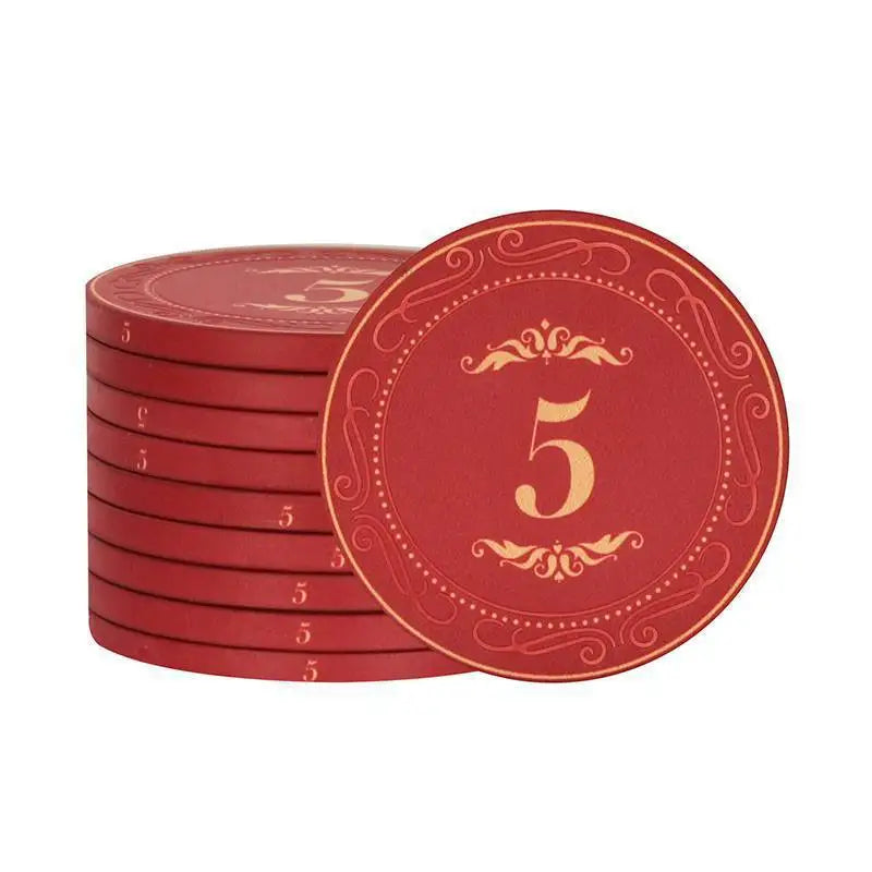 10pcs Poker Chips 43mm Ceramic Matte Texture Professional Texas Poker Botton Code Baccarat Game Board Table Entertainment Set
