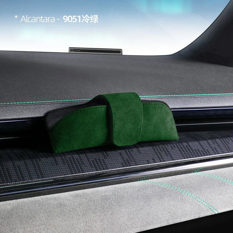 Alcantara Suede Magnetic attraction Car Glasses Case Storage Box Sunglasses Holder For ZEEKR 001