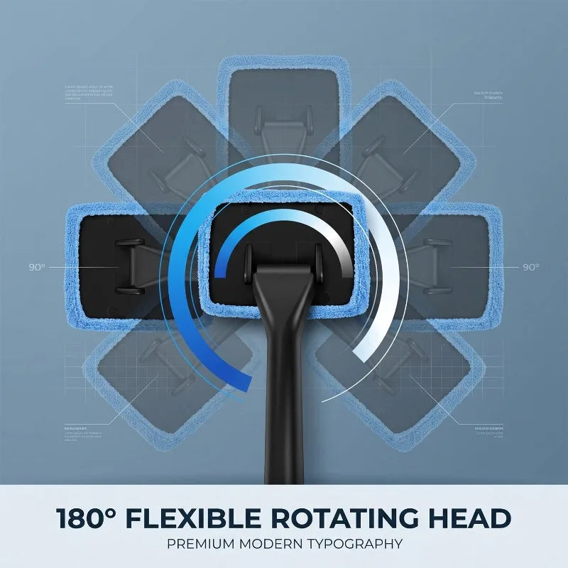 180° Rotatable Car Windshield Cleaning Brush Long PP Handle Detachable Reusable Microfiber Cloth Cover Anti-Scratch Glass Wiper