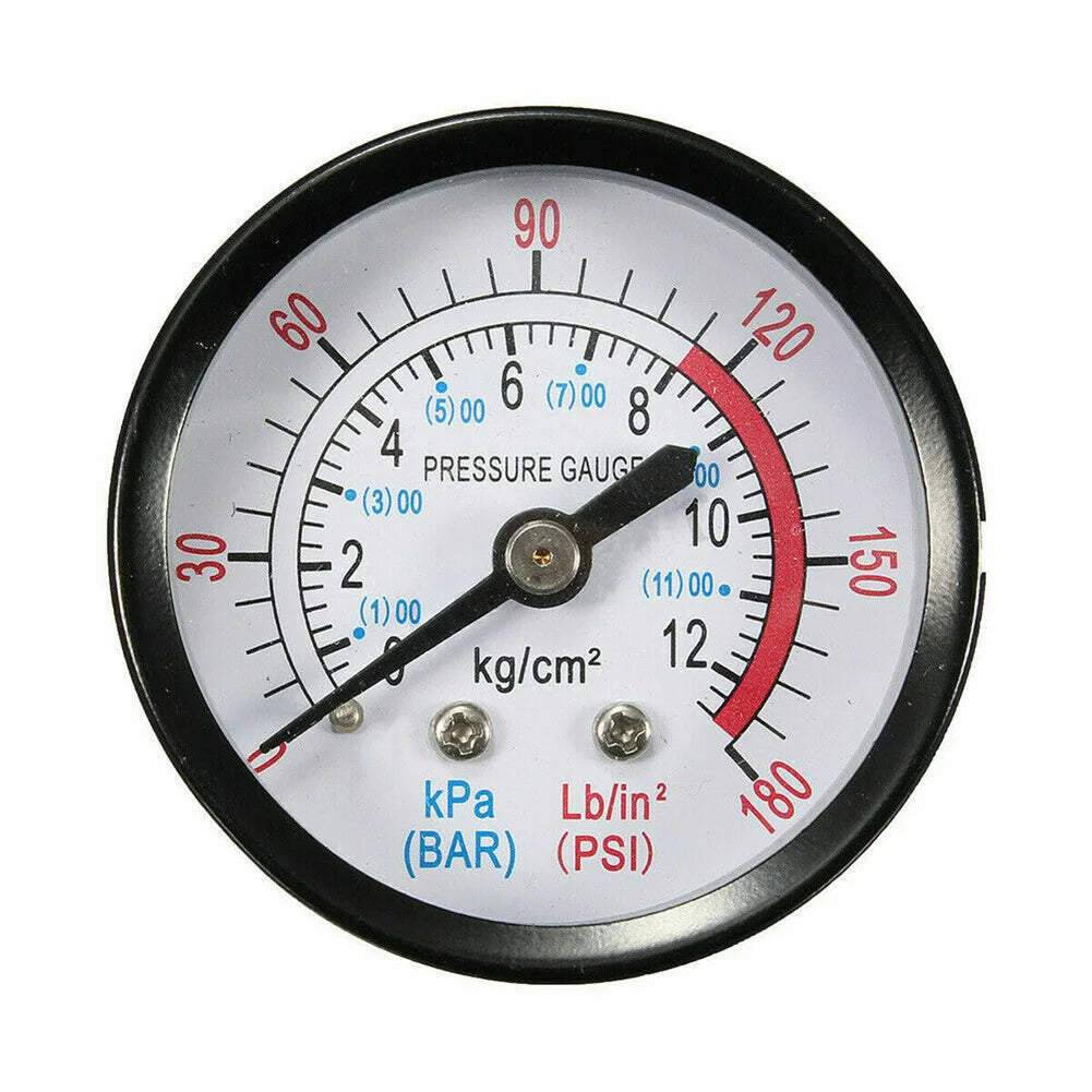 0-180PSI 0-12Bar Water Pressure Dial Hydraulic Pressure Gauge Meter Manometer For Air Compressor